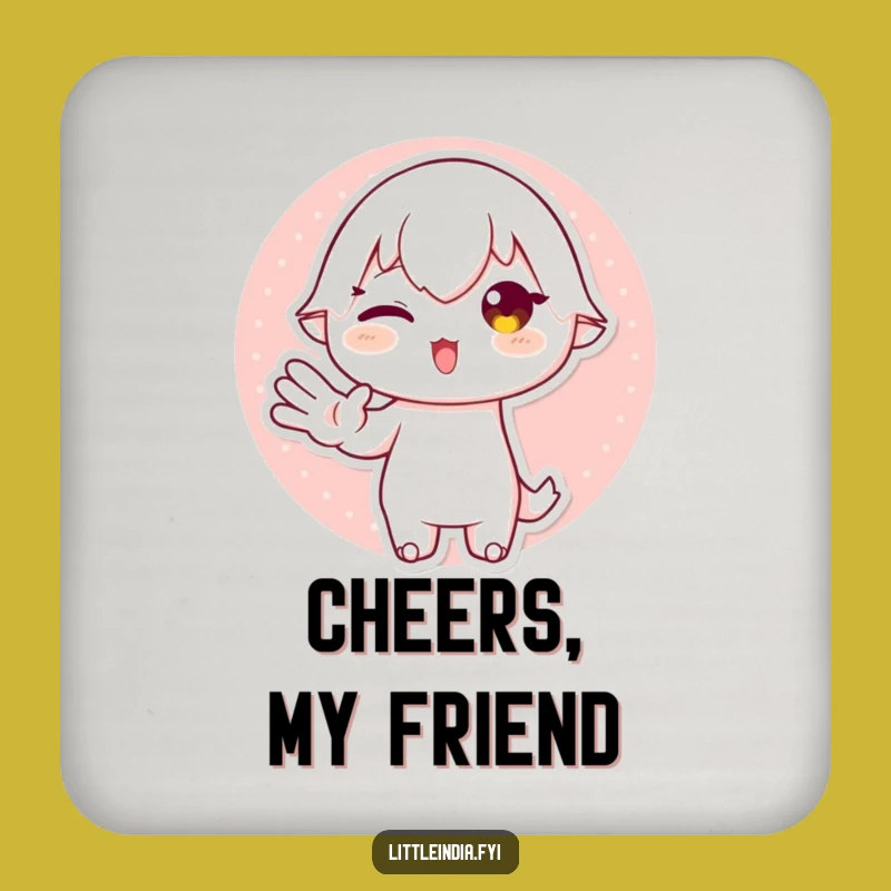 Funny Playful Character Coaster Set: Protect Surfaces with This Hilarious Gesture!