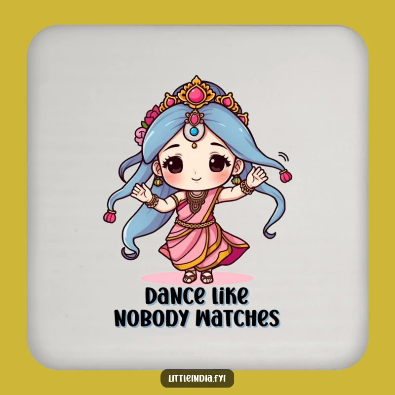 Funny Sari Dancer Coaster: Protect Surfaces with Dancing Character, Perfect Funny Gift