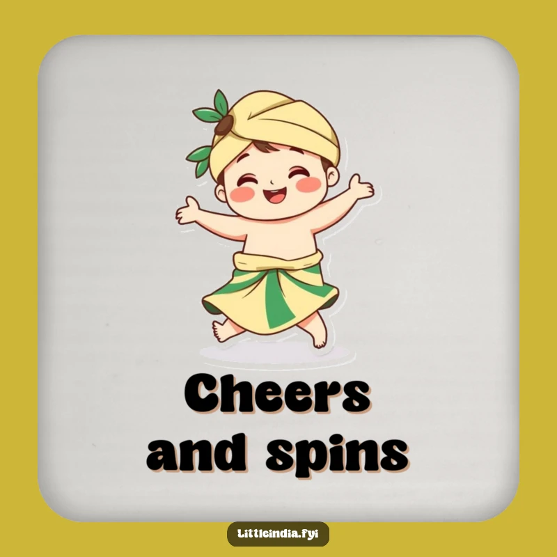 Funny Sarong Twirling Character Coasters - Protect Surfaces with Lively Style!