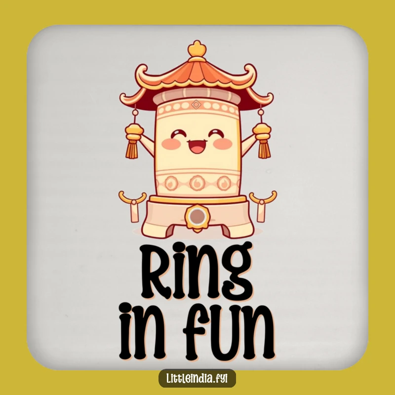 Funny Temple Bell Ringing Coaster: Protect Surfaces with Joyful Sound