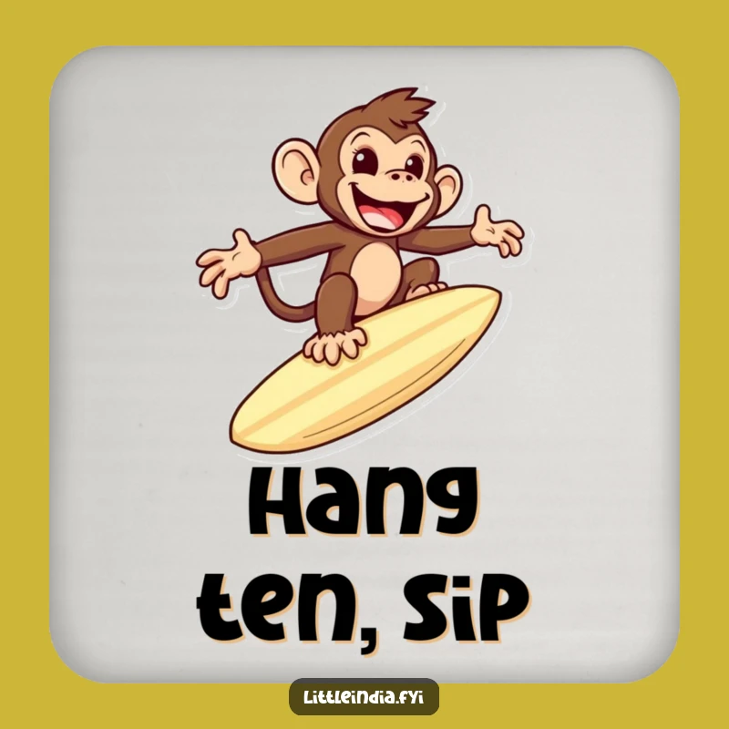 Funny Monkey Coaster: Protect Tables with Foodie Humor, Great Drink Gift