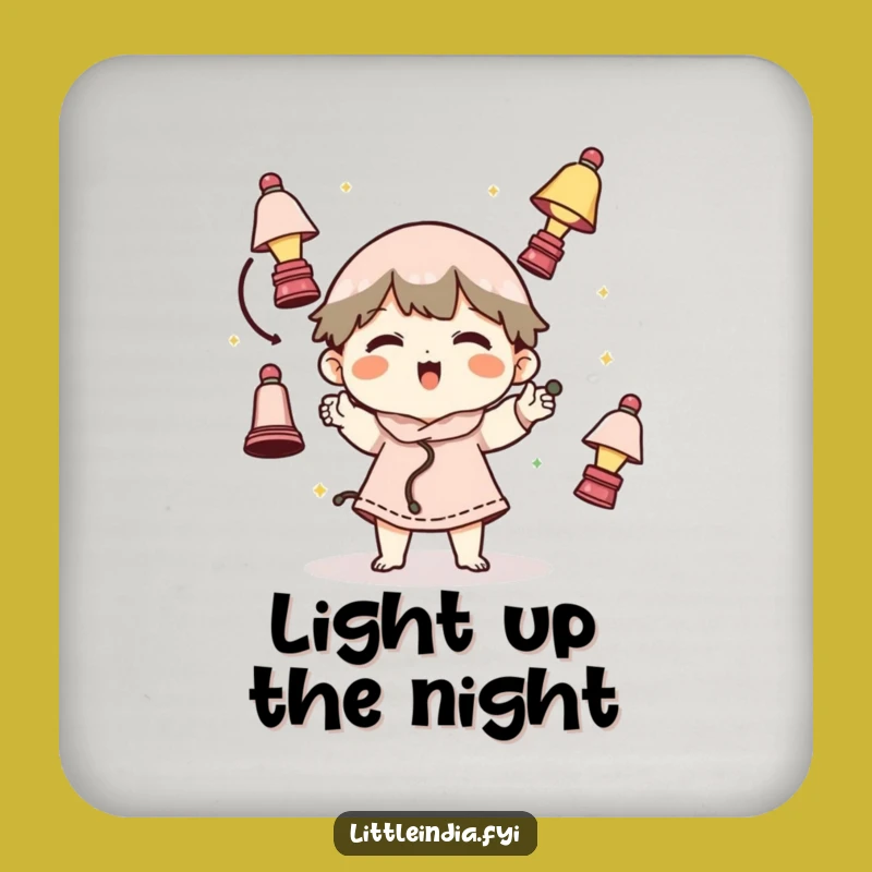 Funny Lamp Juggling Character Coasters - Protect Surfaces with Hilarious Style!