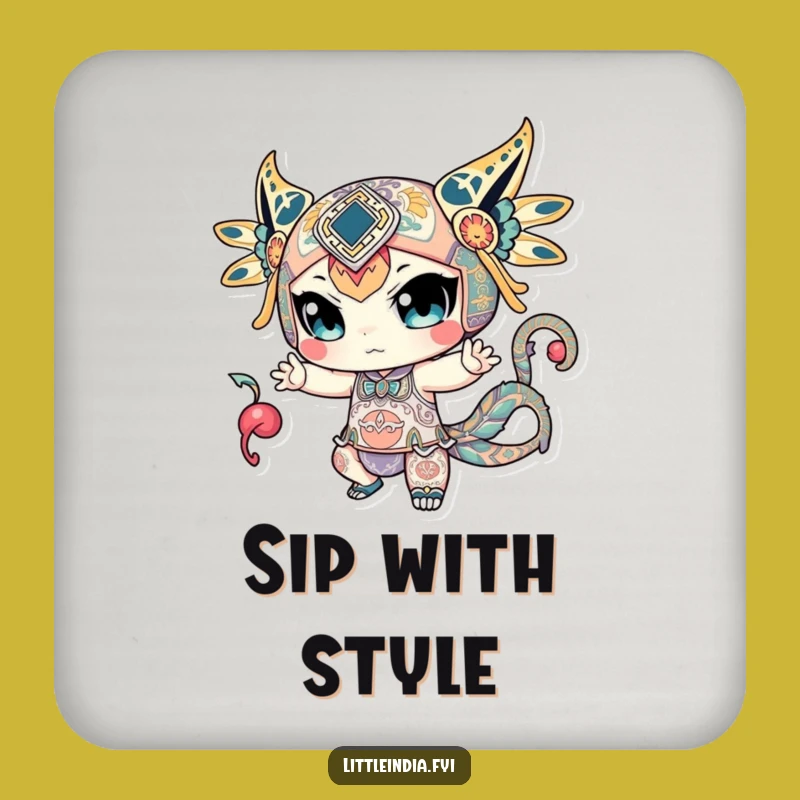Patterned Character Coaster - Dynamic Drinks, Artistic & Funny Table Protection