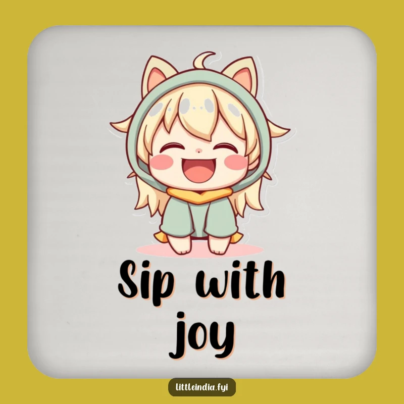 Funny Drink Coaster: Happy Moment by Warm Character for Joyful Tables