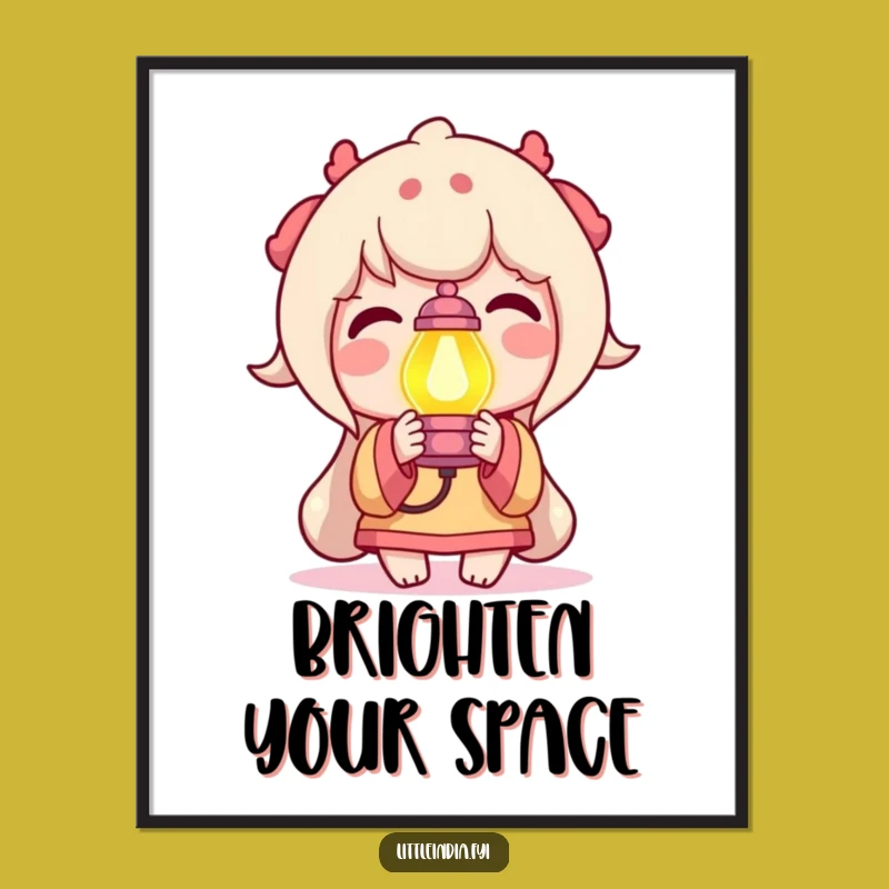 Funny Delighted Character Lamp Poster: Decorate Your Space with Light!
