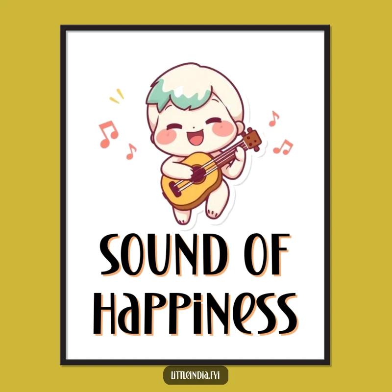 Funny Musical Character Poster, Vibrant Art for Music Lovers