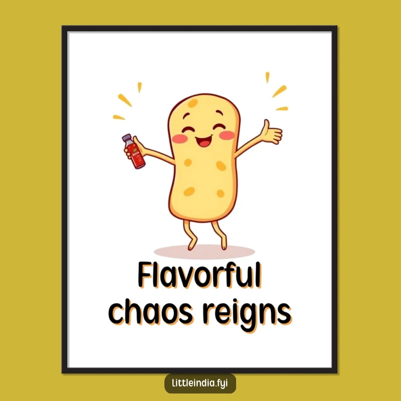 Funny Roti Canai Poster: Sambal Dance Art, Hilarious Kitchen Decor Funny Gift!