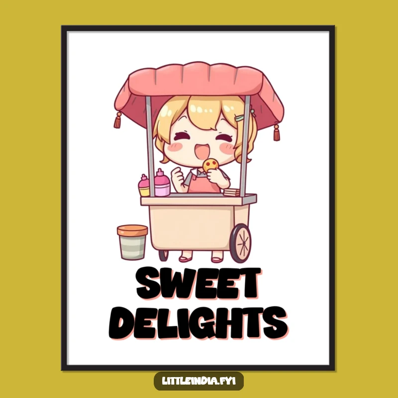 Funny Street Vendor Poster: Decorate with Happy Treat Art