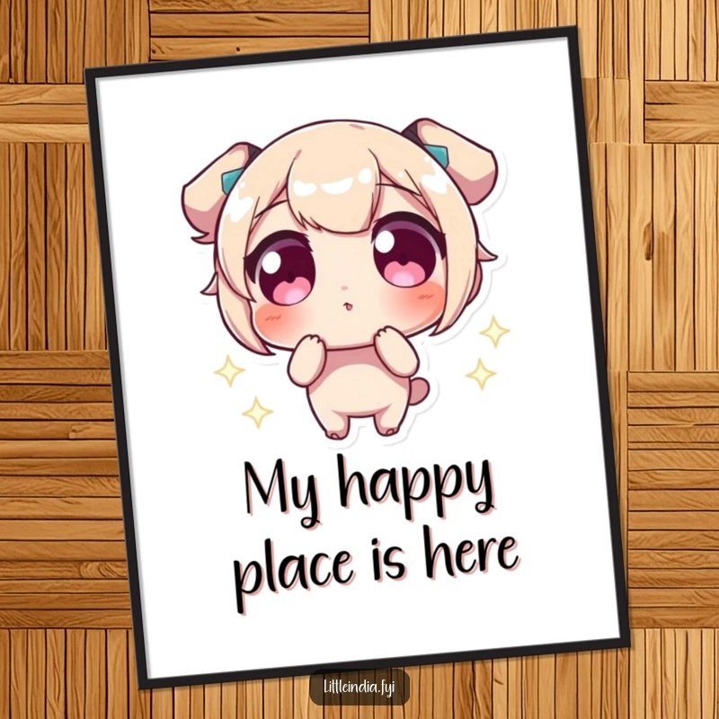 Funny Poster displaying a character with wide eyes mesmerized by bright, sparkling lights, adding humorous charm.