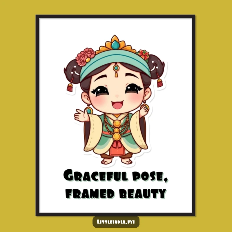 Funny Cultural Art Poster: Graceful Character Jewelry Design - Elegant Decor