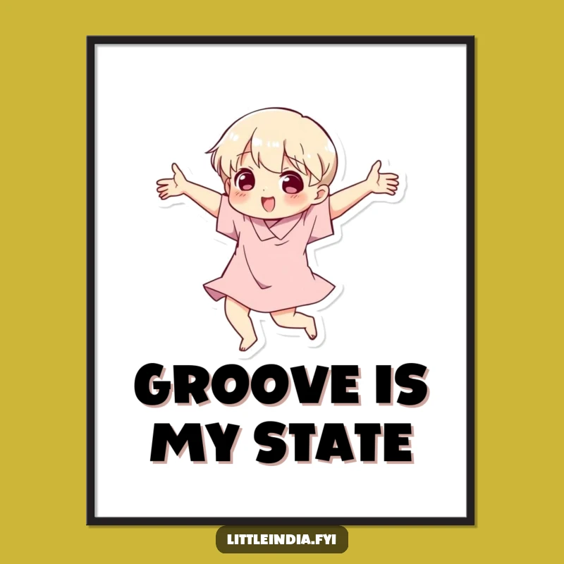 Funny Dancing Character Poster - Expressive Art, Hilarious Wall Decor for Joyful Spaces