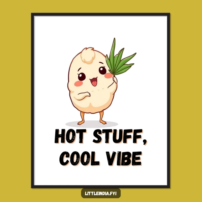 Funny Curry Puff Poster: Tropical Escape Art, Hilarious Snack Decor Funny Gift!