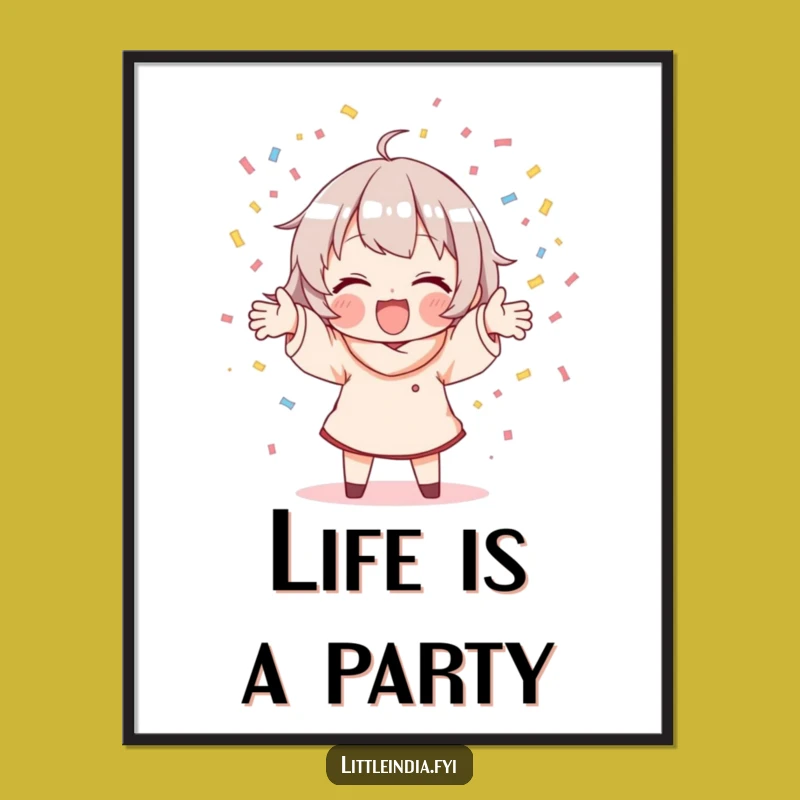 Funny Confetti Scattering Poster: Brighten Your Space with Joyful Art!