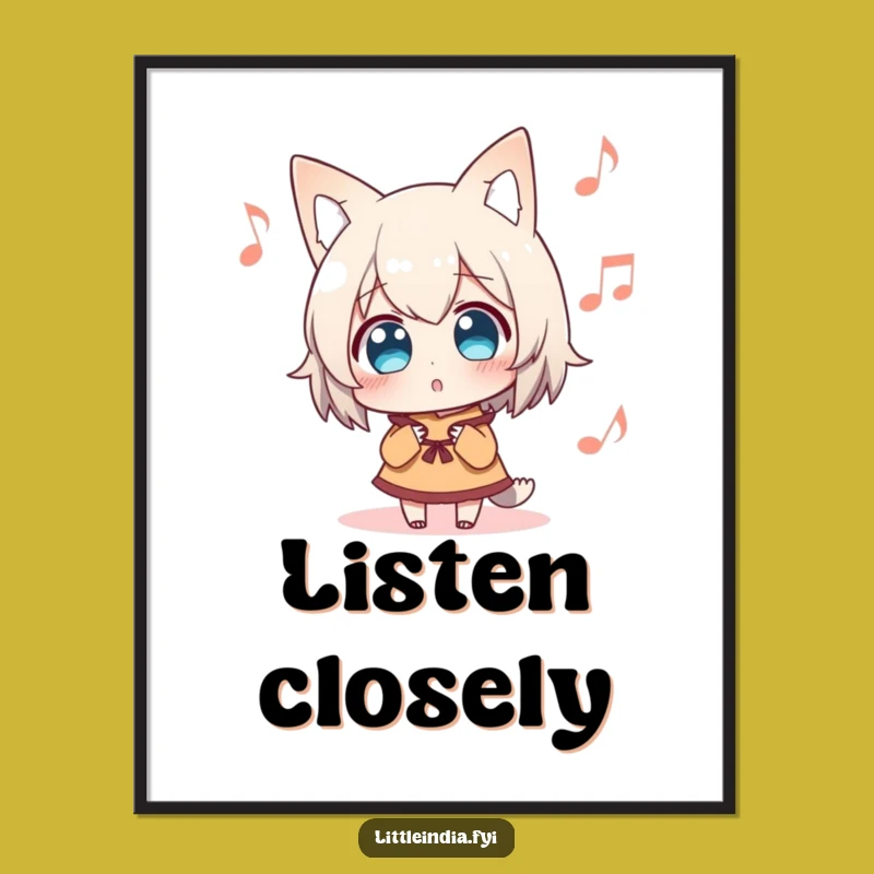 Funny Surprised Character Music Poster: Decorate with Sonic Intrigue!