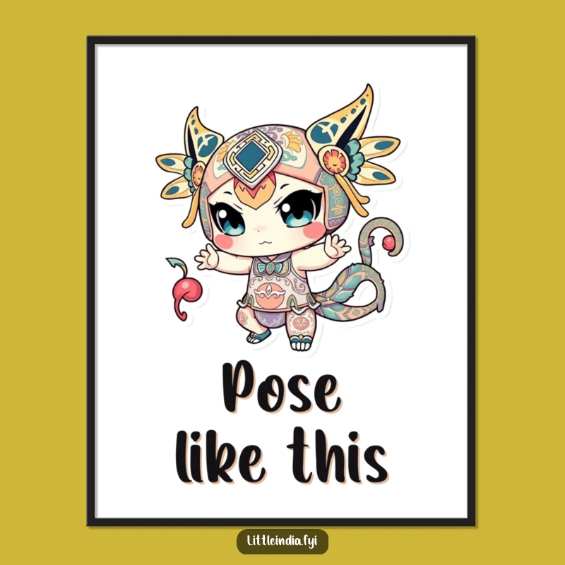 Patterned Character Poster - Dynamic Art, Unique & Funny Wall Decor Piece