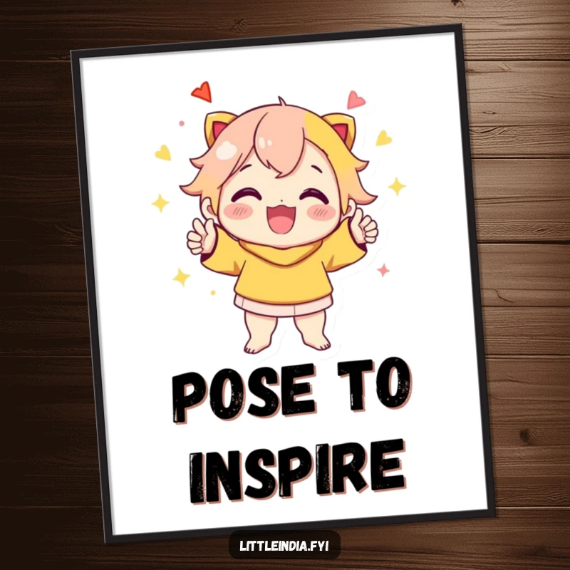 Funny Poster: Cheerful character striking a lively, vibrant, and celebratory pose, adding dynamic energy to any wall.