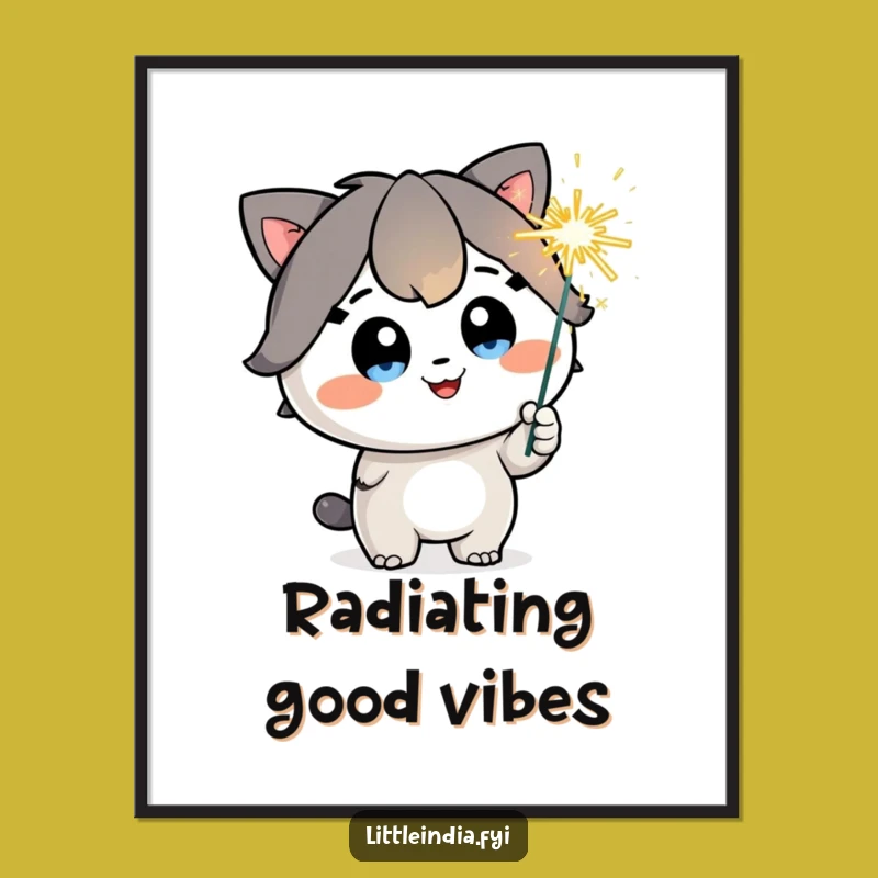 Funny Sparkler Joy Poster - Happy Character Art, Sparkling Celebration, Funny Gift