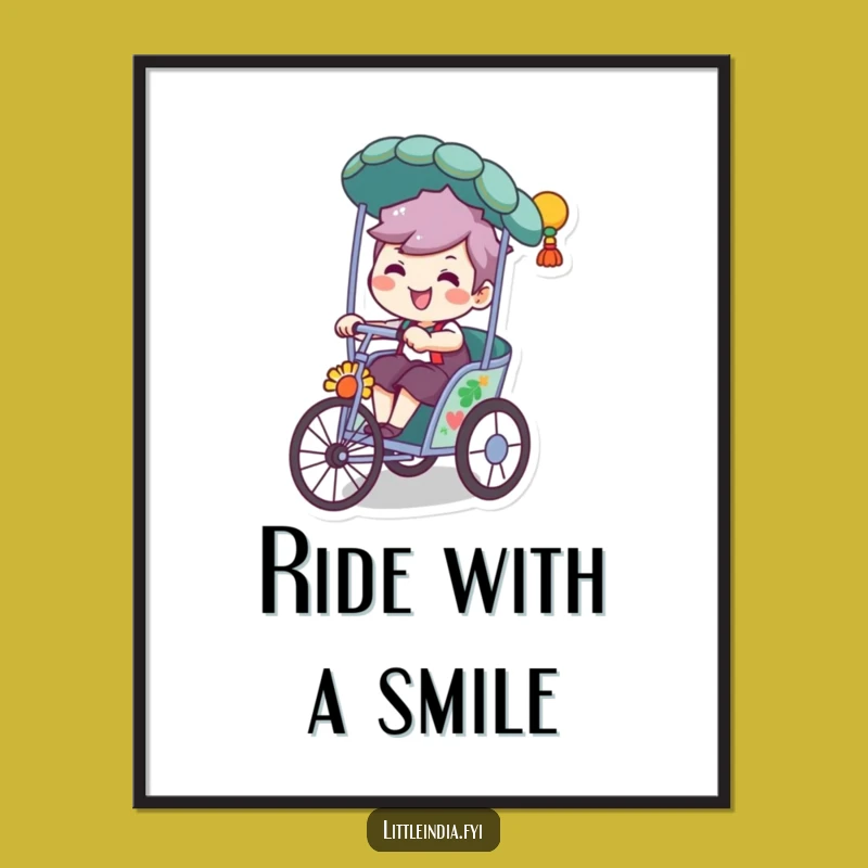 Funny Rickshaw Rider Poster - Playful Scene, Hilarious Wall Art for Joyful Spaces