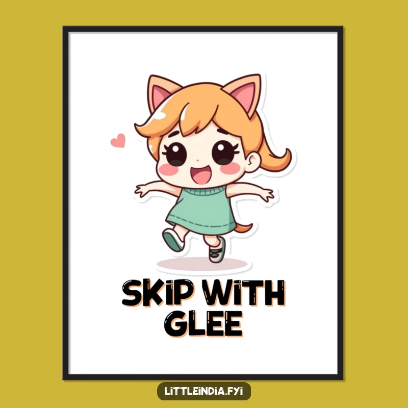 Funny Skip Poster: Playful Character's Joyful Energy Art, Perfect Funny Gift