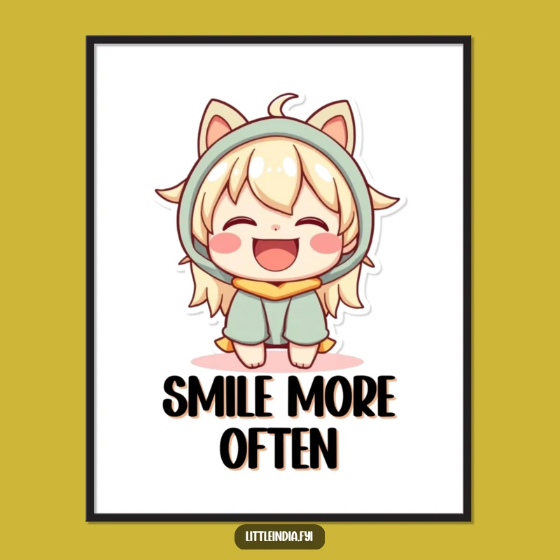 Funny Happy Moment Poster: Warm Character's Joyful Art for Walls
