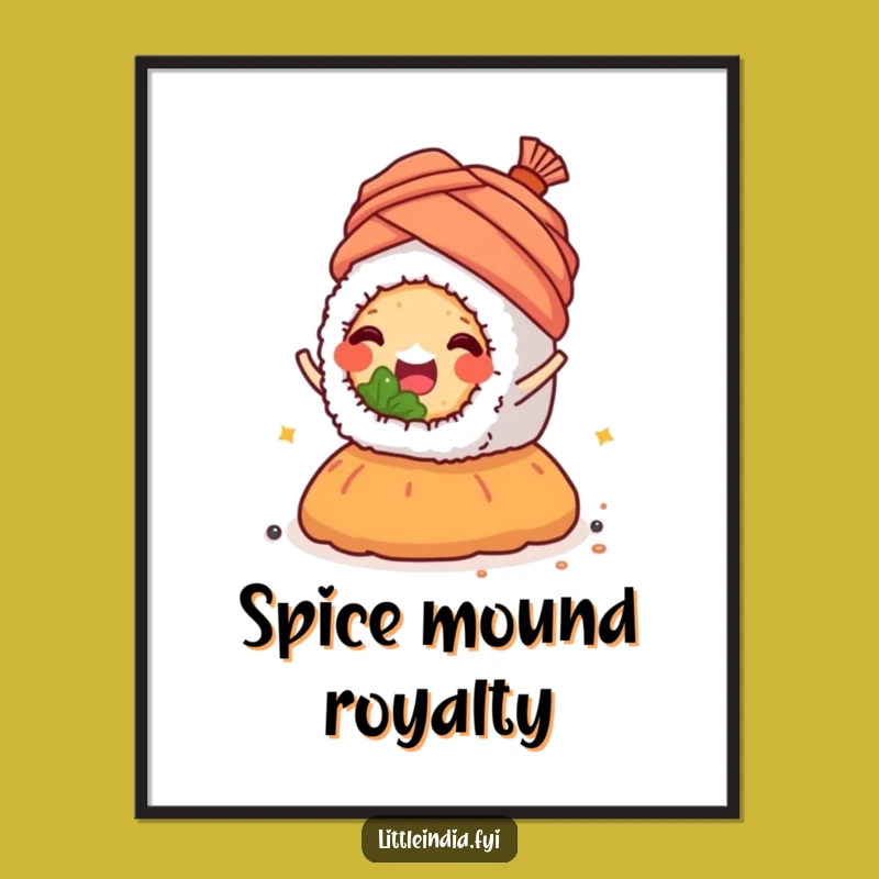Funny Sushi Spice Poster: Joyful Turban Ride Wall Art Gift