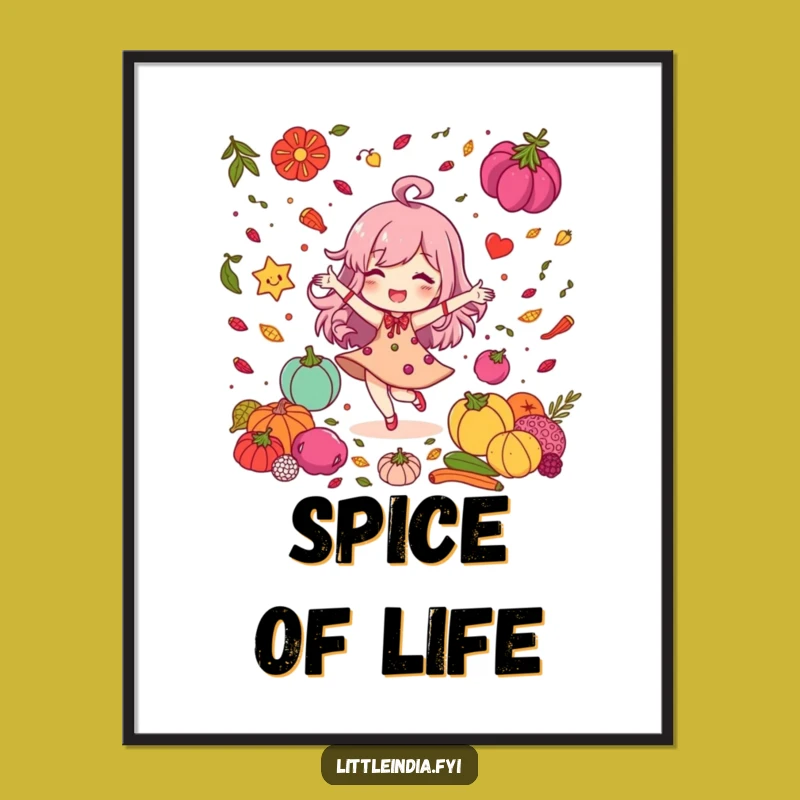 Funny Spice Dancer Poster: Delighted Character's Colorful Art, Perfect Funny Gift