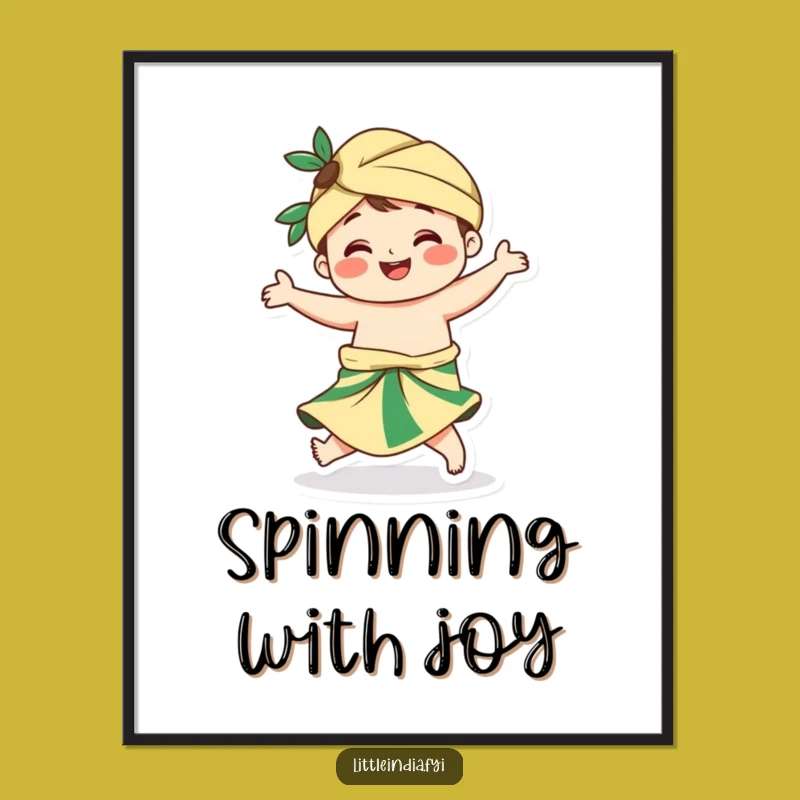 Funny Sarong Twirling Character Poster - Vibrant Wall Art for Dancing Souls!