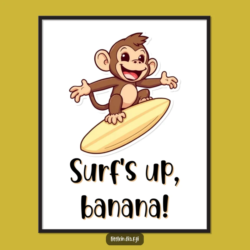 Funny Monkey Roti Poster: Wild Food Art, Perfect Humorous Decor Gift