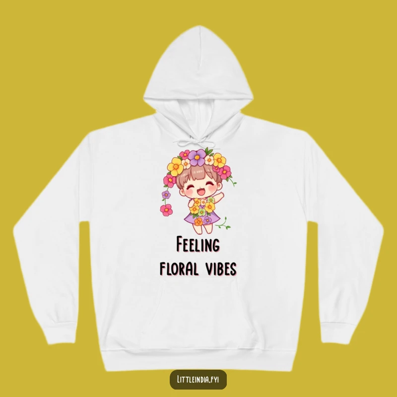 Cozy Funny Flower Garland Character Hoodie - Wrap Yourself in Floral Fun!