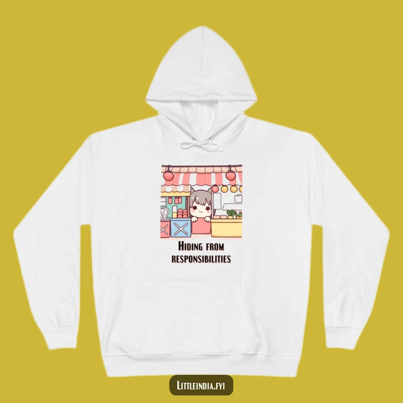 Cozy Funny Playful Character Market Hoodie - Warm & Humorous Style