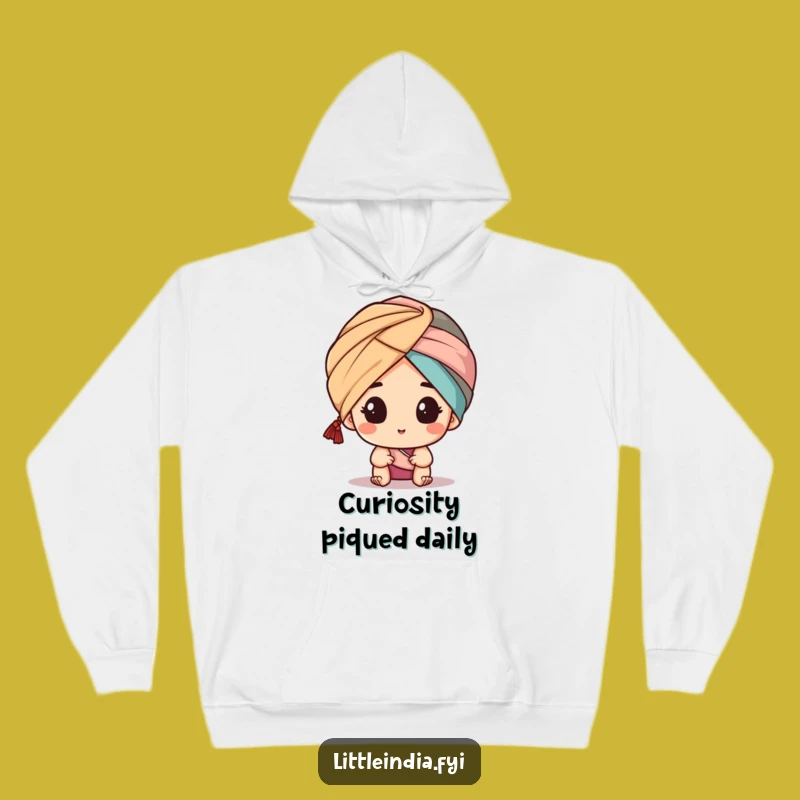 Funny Turban Peeking Hoodie: Cozy Character Peeking from Turban, Perfect Funny Gift