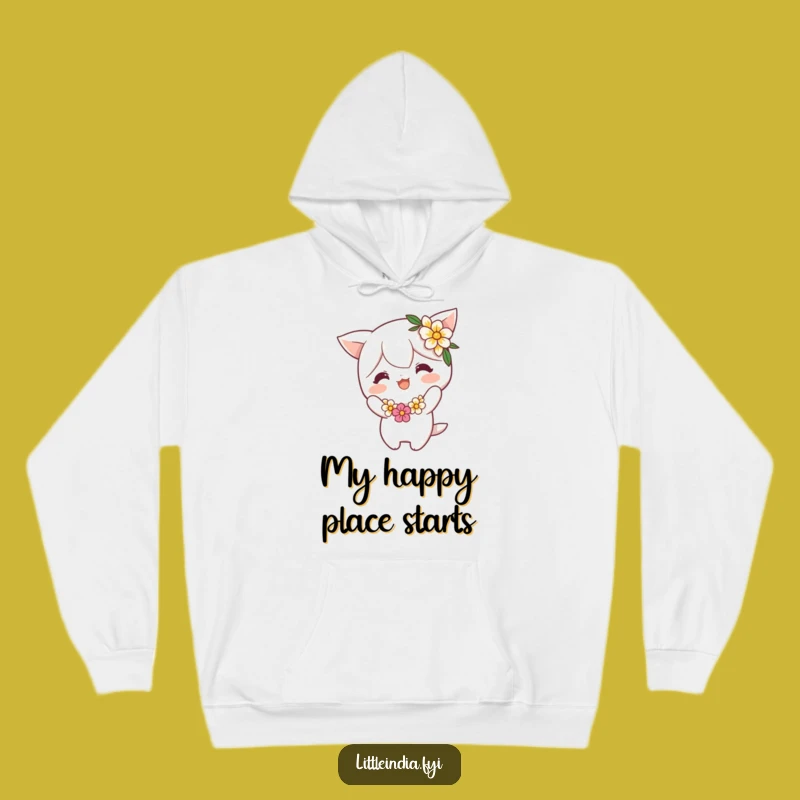 Funny Flower Garland Bow Hoodie: Cozy Comfort with a Cheerful Character's Playful Bow