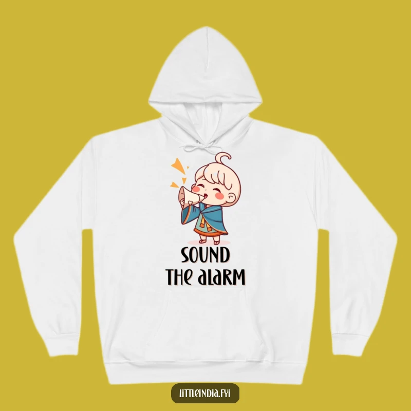 Cozy Funny Conch Shell Cheering Character Hoodie: Warm Enthusiasm