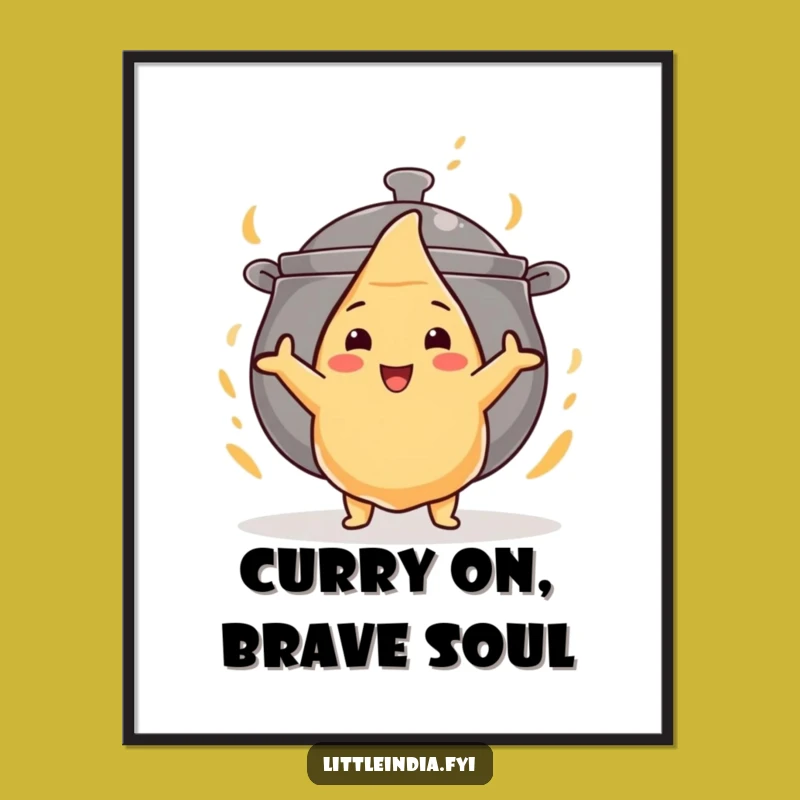 Free Printable Wall Art: Funny Samosa vs Curry Pot, Hilarious Downloadable Decor