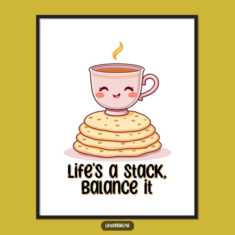 Free Printable Wall Art: Chai Cup Balancing Act, Hilarious Downloadable Decor