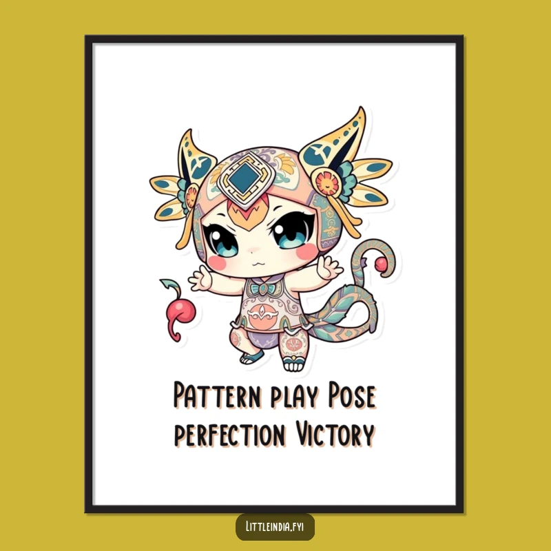 Free Printable Wall Art: Patterned Character Dynamic Pose Downloadable Decor!