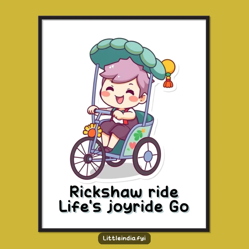 Free Printable Wall Art: Playful Rickshaw Rider Downloadable Decor!