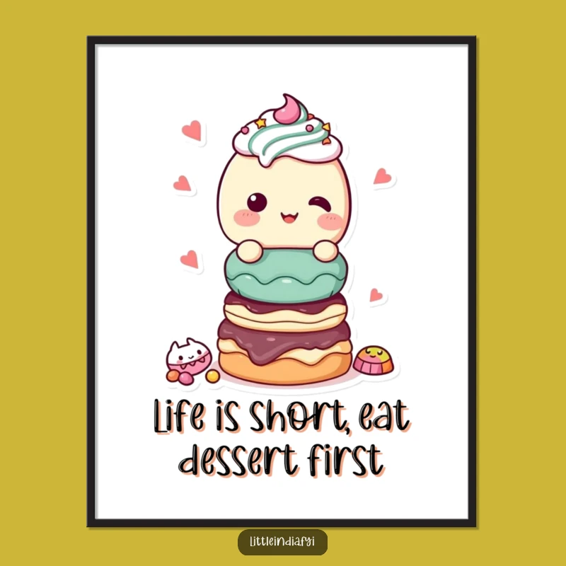Free Printable Wall Art: Sweet Treats Character, Funny Downloadable Art