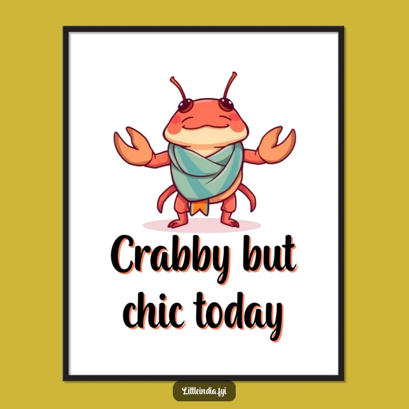 Funny Free Printable Wall Art: Confused Chilli Crab Sarong Hilarious Downloadable Art