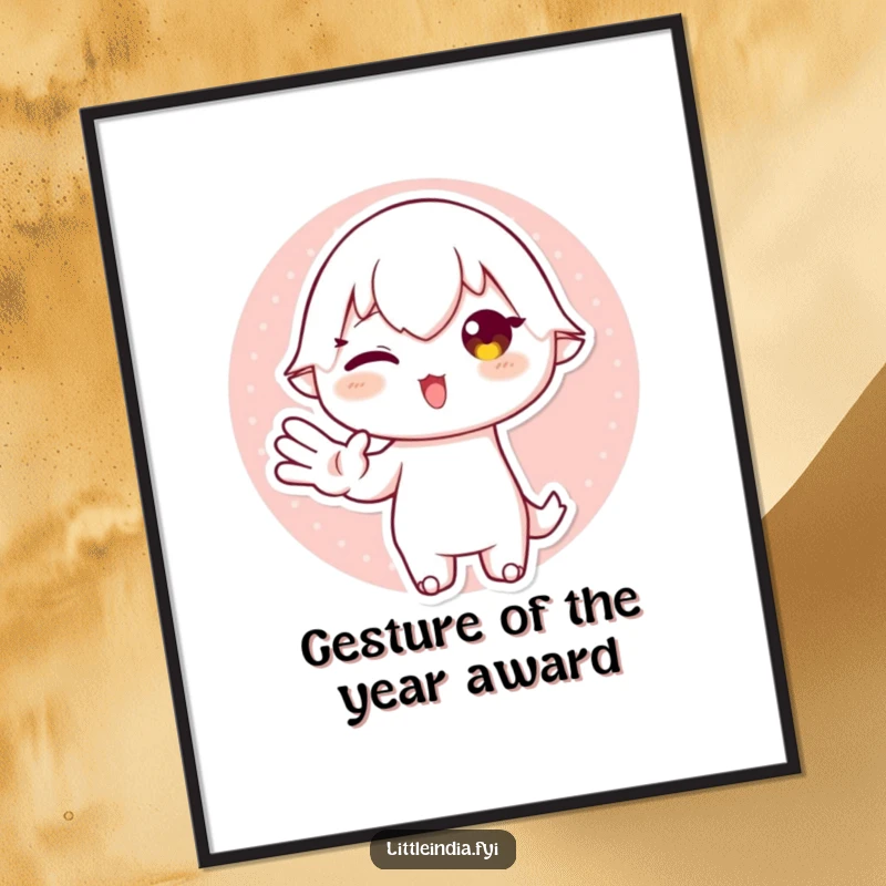 Funny Free Printable Wall Art depicting a playful character with a bold, sassy hand gesture, adding quirky charm.