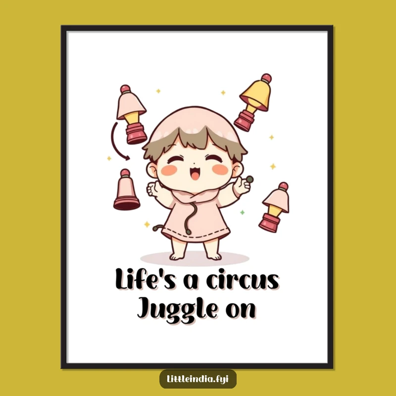 Funny Free Printable Wall Art: Juggling Lamps Character Quirky Downloadable Decor