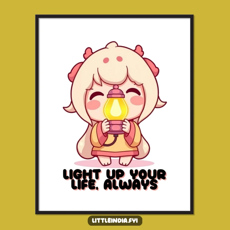 Free Printable Funny Wall Art: Delighted Lamp Holder, Bright Downloadable Decor