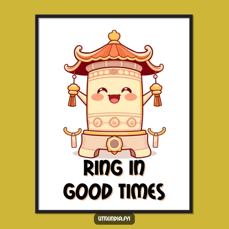 Free Printable Wall Art: Happy Bell Character, Funny Downloadable Art for Peaceful Spaces