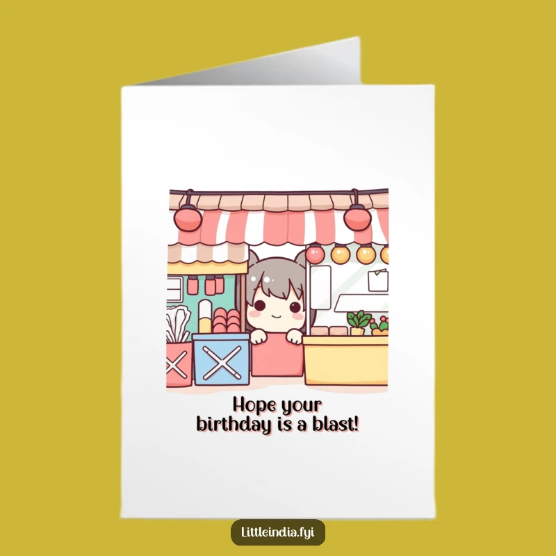 Free Printable Bday Card: Playful Market Peek Funny Downloadable Gift