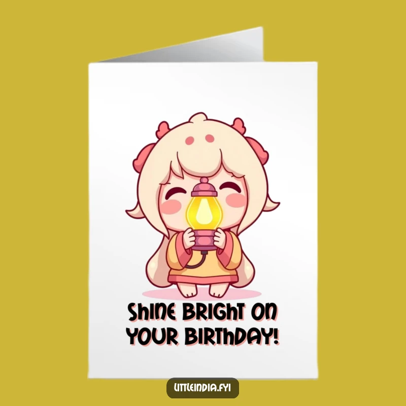 Free Printable Birthday Card: Delighted Lamp Holder, Bright Funny Downloadable Gift