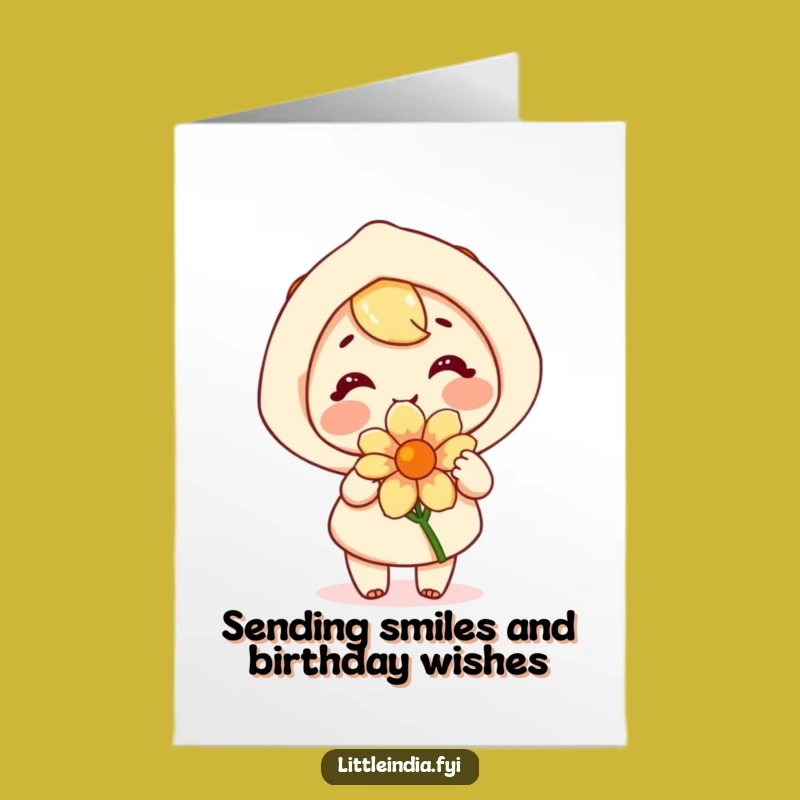 Free Printable Birthday Card: Joyful Flower Giver Funny Downloadable Gift