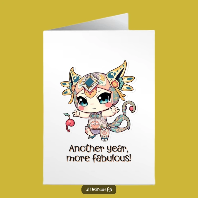 Free Printable Birthday Card: Stylish Patterned Character Downloadable Fun Gift!