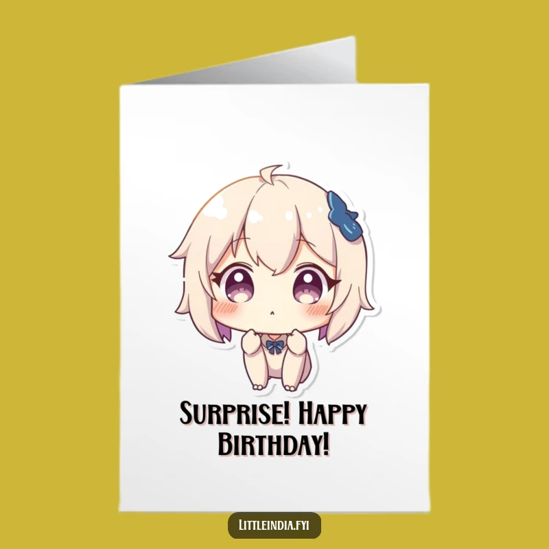 Free Printable Birthday Card: Surprised Character Funny Downloadable Gift