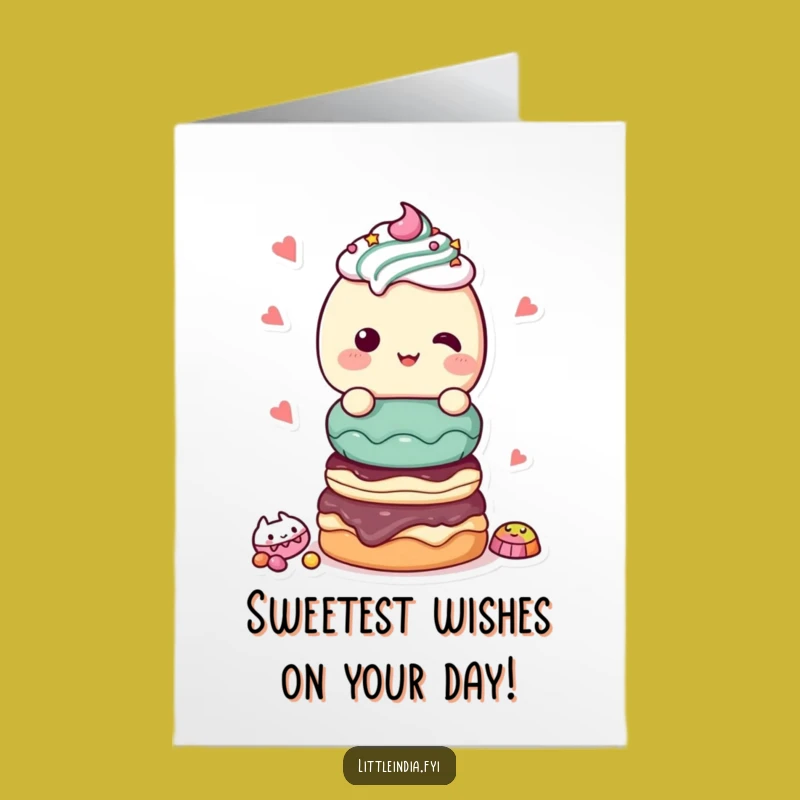 Free Printable Birthday Card: Sweet Treats Character, Funny Downloadable Gift