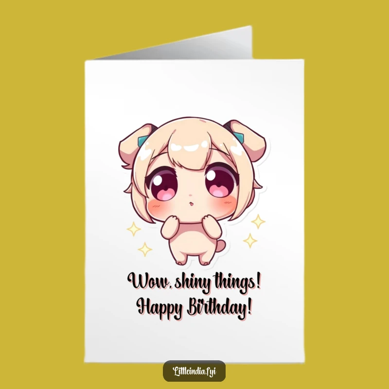 Free Printable Birthday Card: Wide-Eyed Wonder, Sparkling Lights Funny Downloadable Gift